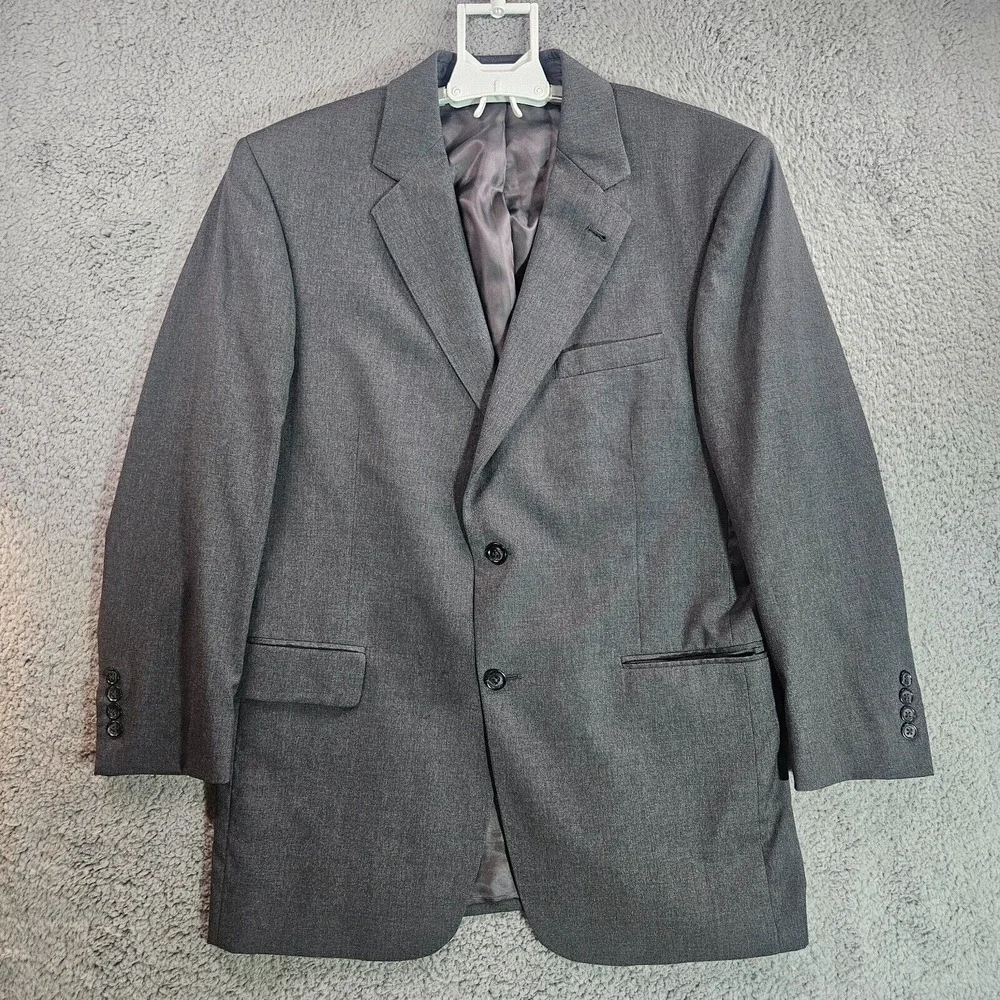 Jos A Bank Men's Suit‎ Blazer Sport Coat 40R 100% Wool 2-Button Gray